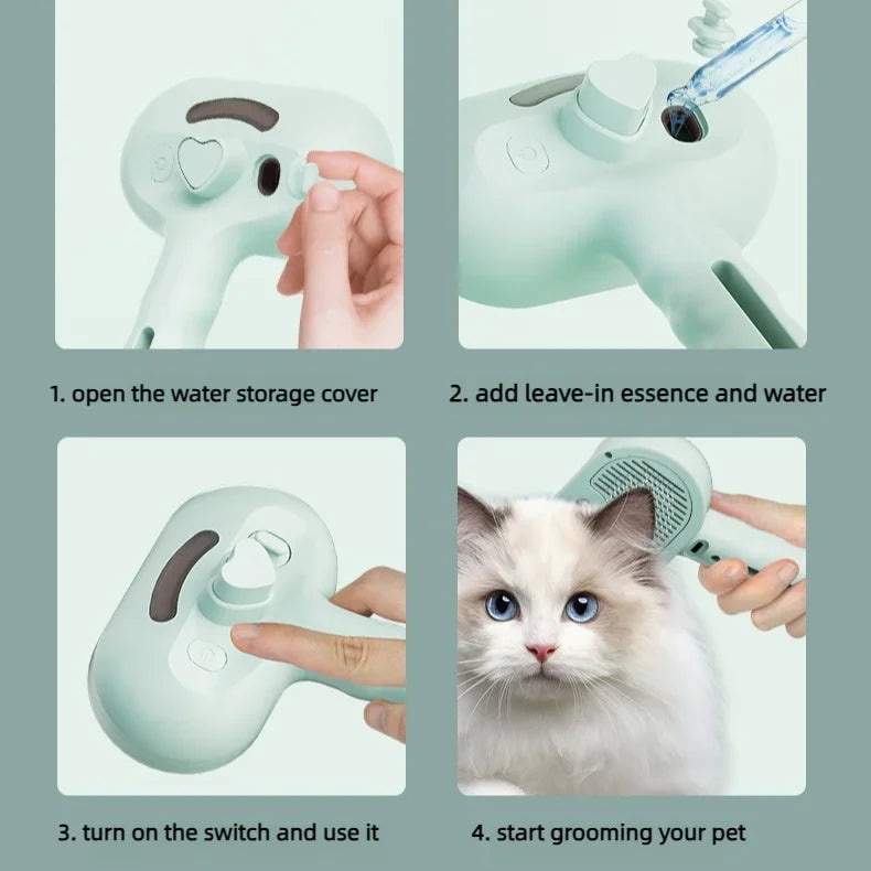 New High-end Steam Spray Dog Grooming Brush Unique Steam Brush for Dogs Luxury Grooming Dog Steam Brush