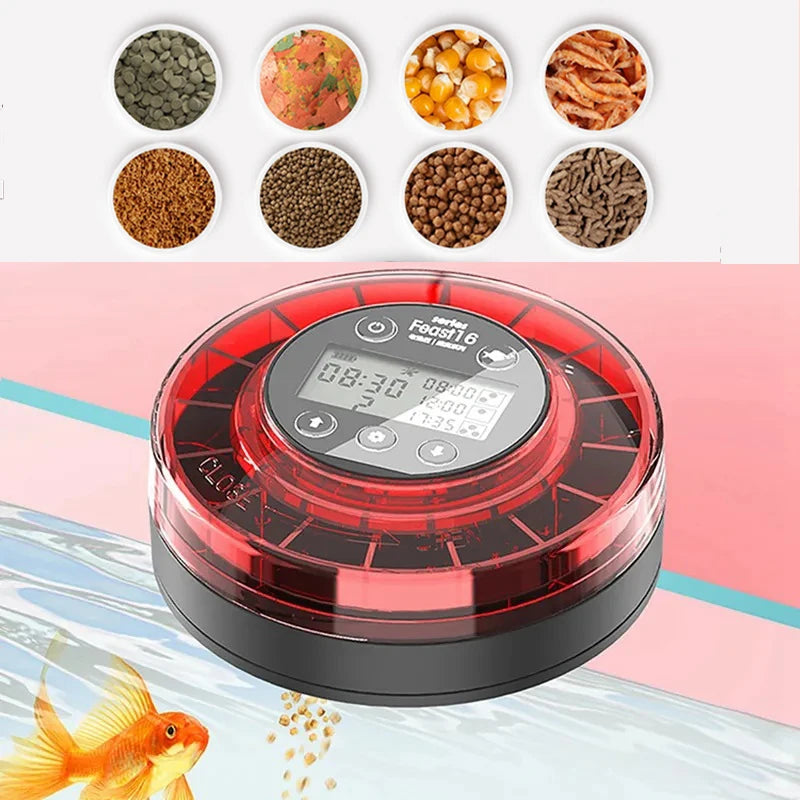 New Automatic Meal Fish Feeder For Aquarium Automatic Fish Feeder With Timer Rechargeable Timer With USB Cable LCD Display