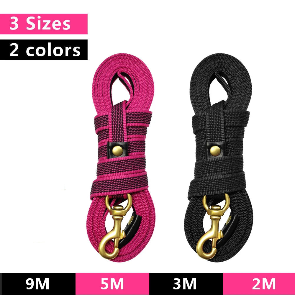 Strong 2/3/5/9M Dog Tracking Leash Durable Nylon Rope Training Leashes Dog & Horse Lunge Rein Leads Recall Obedience