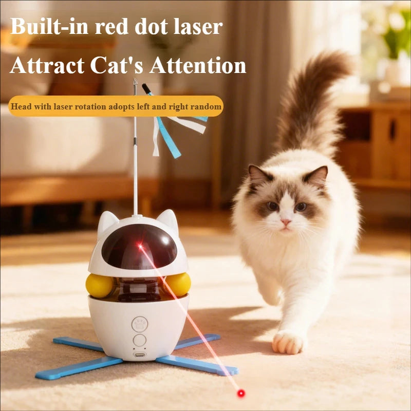 3-in-1 Interactive Cat Laser Toys Funny Electric Rotating Cat Toys for Indoor Cats Laser Toy, Automatic Cat Ball Kitten Toys
