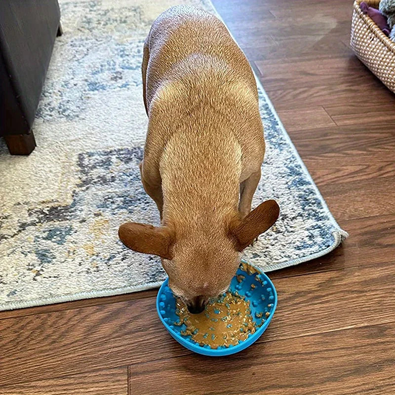 Slow Food Bowl Feeder Pet Bowl Tableware Anti-tip Pads Suction Cups Slow Food Basins Plates Massage Licking Dog Food Bowl