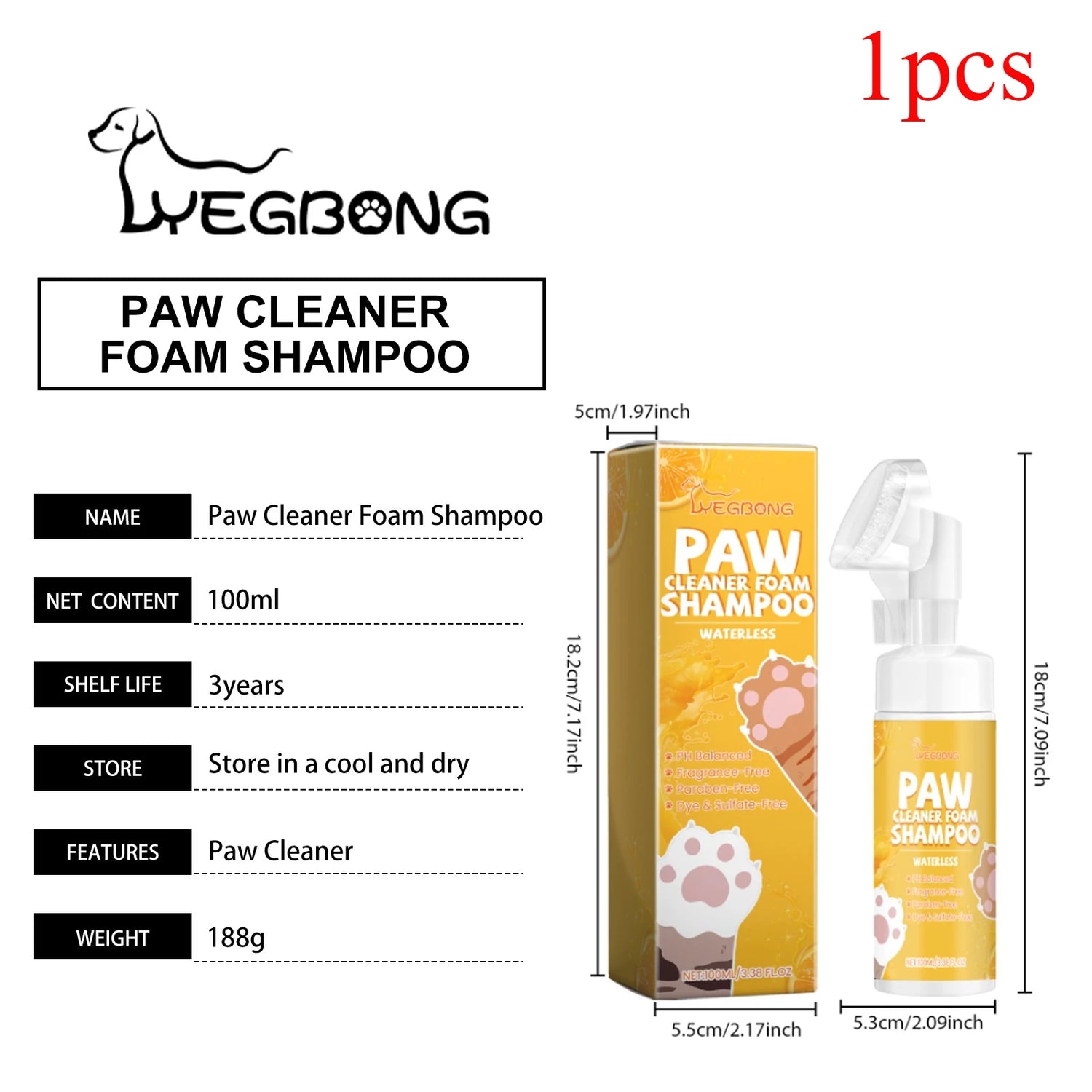 Pet Paw Foam Cleaner, Home Pet Cleaning Care, Moisturizing and Nourishing for Cat and Dog Paws