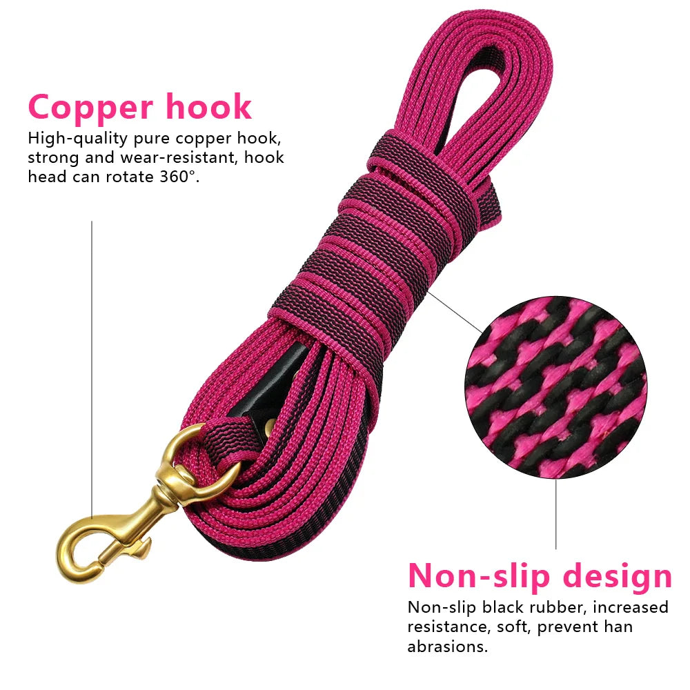 Strong 2/3/5/9M Dog Tracking Leash Durable Nylon Rope Training Leashes Dog & Horse Lunge Rein Leads Recall Obedience