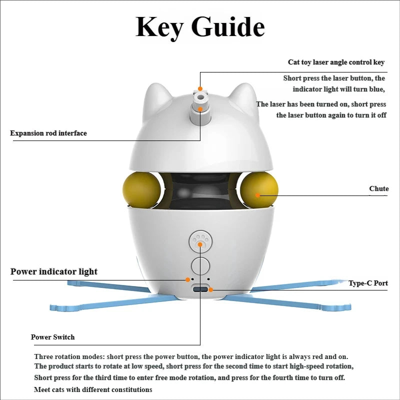 3-in-1 Interactive Cat Laser Toys Funny Electric Rotating Cat Toys for Indoor Cats Laser Toy, Automatic Cat Ball Kitten Toys