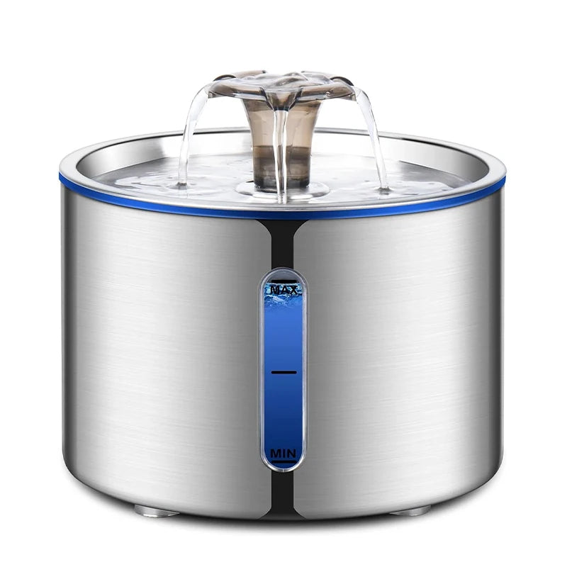 2.5L Automatic Pet Water Fountain with LED Light, Visible Window & Non-Slip, Cat and Dog Multi-Filtration Water Dispenser