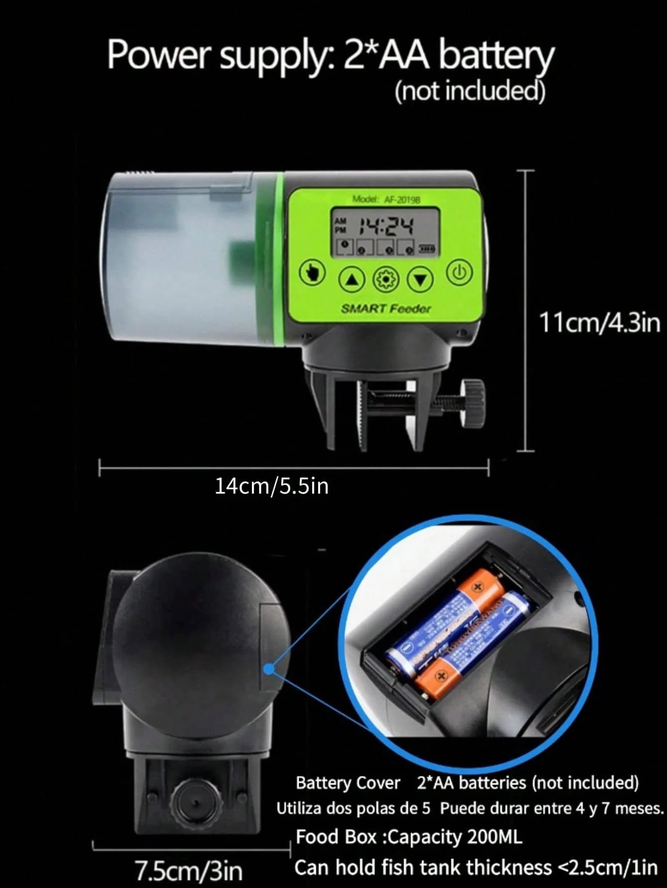 Automatic Fish Feeder - Timer Fish Feeder, Fish Food Dispenser for Aquarium or Fish Tank Suitable for fish aquarium feeding