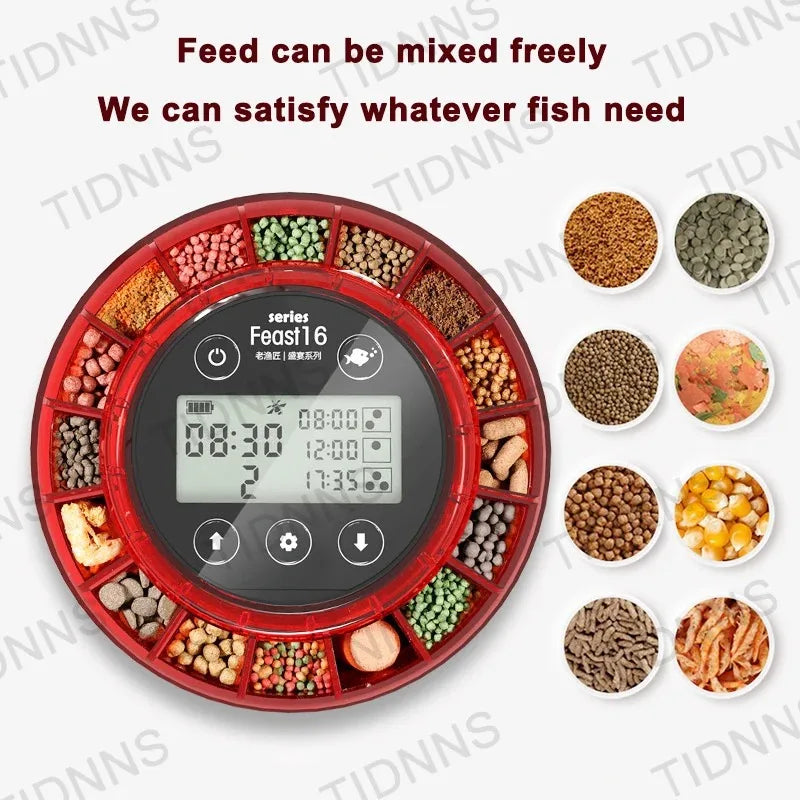 Newest Automatic Fish Feeder For Aquarium Automatic Food Dispenser With Timer Rechargeable Timer Feeder With LCD Display