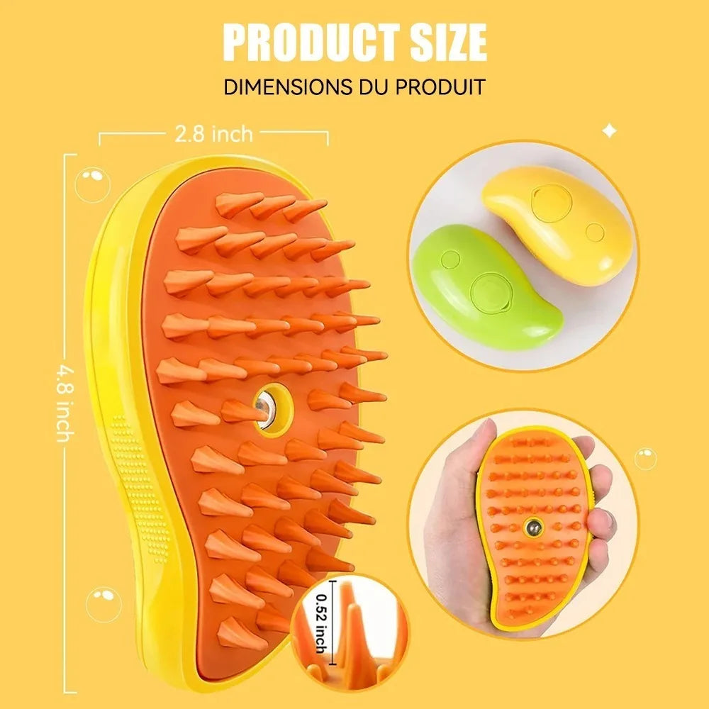 Cat Steamy Brush 3 in 1 Grooming Steam Brush Electric Sprayer for Massage Pet Dog Grooming Shedding Hair Cleaning Massage Combs