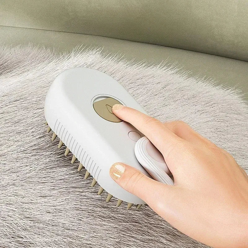 Steam Pet Brush 3 in 1 Steamy Grooming Comb for Dogs Cats, Massage Brush with Spray, Remove Tangled Loose Hair Pet Grooming Supp