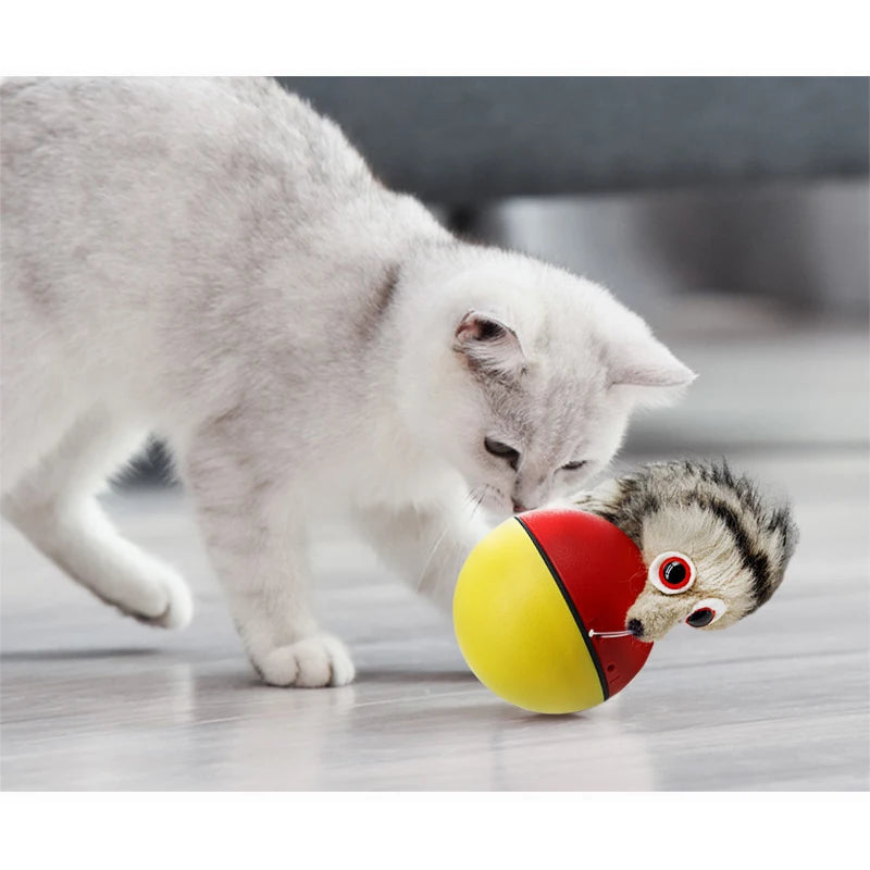 Cat Interactive Ball Toys Training Beaver Ball Toy Electric Beaver Weasel Toy Rolling Ball Jump Toys Moving in The Water Toys