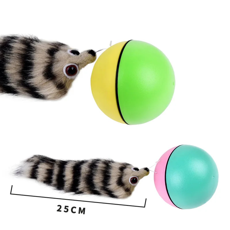 Cat Interactive Ball Toys Training Beaver Ball Toy Electric Beaver Weasel Toy Rolling Ball Jump Toys Moving in The Water Toys