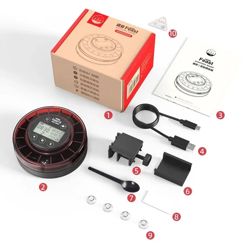 New Automatic Meal Fish Feeder For Aquarium Automatic Fish Feeder With Timer Rechargeable Timer With USB Cable LCD Display