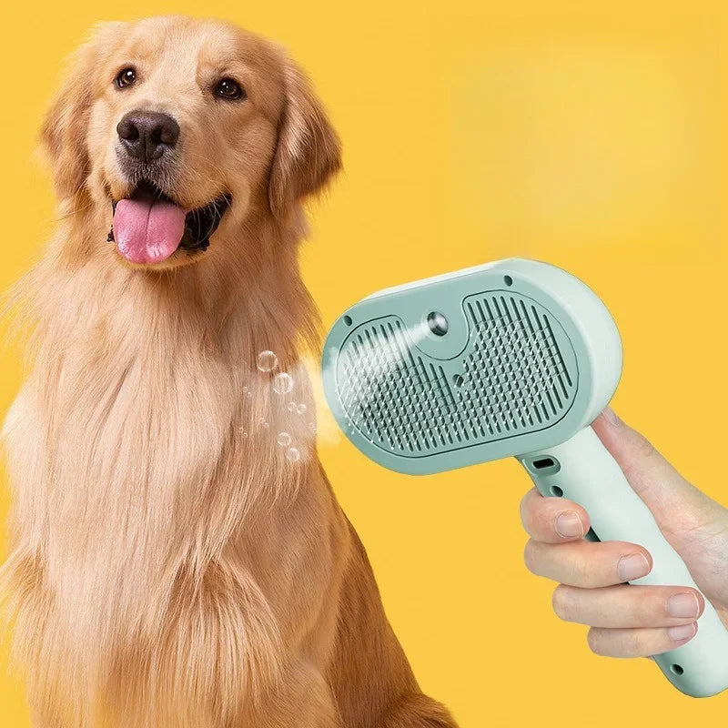 New High-end Steam Spray Dog Grooming Brush Unique Steam Brush for Dogs Luxury Grooming Dog Steam Brush