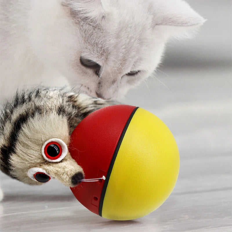 Cat Interactive Ball Toys Training Beaver Ball Toy Electric Beaver Weasel Toy Rolling Ball Jump Toys Moving in The Water Toys