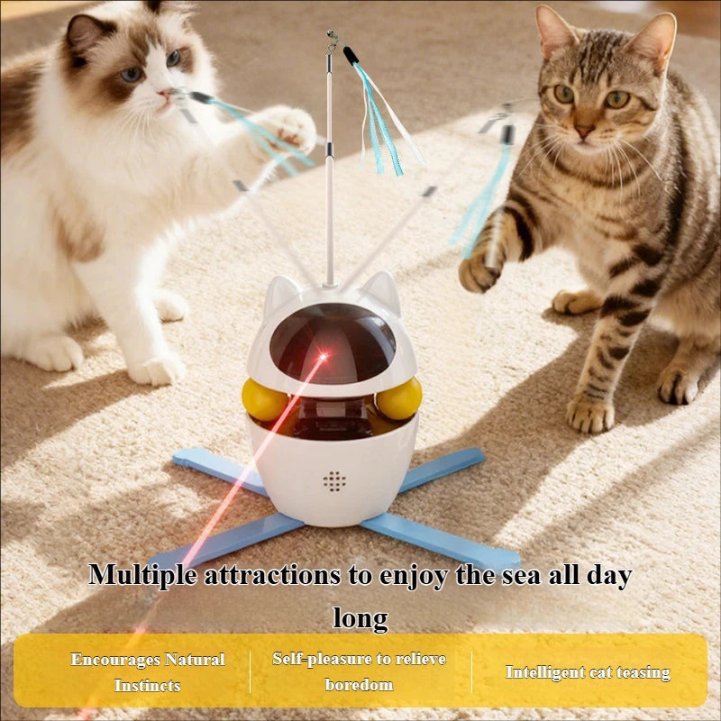 3-in-1 Interactive Cat Laser Toys Funny Electric Rotating Cat Toys for Indoor Cats Laser Toy, Automatic Cat Ball Kitten Toys