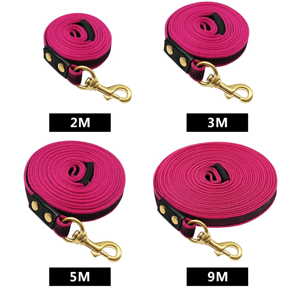Strong 2/3/5/9M Dog Tracking Leash Durable Nylon Rope Training Leashes Dog & Horse Lunge Rein Leads Recall Obedience
