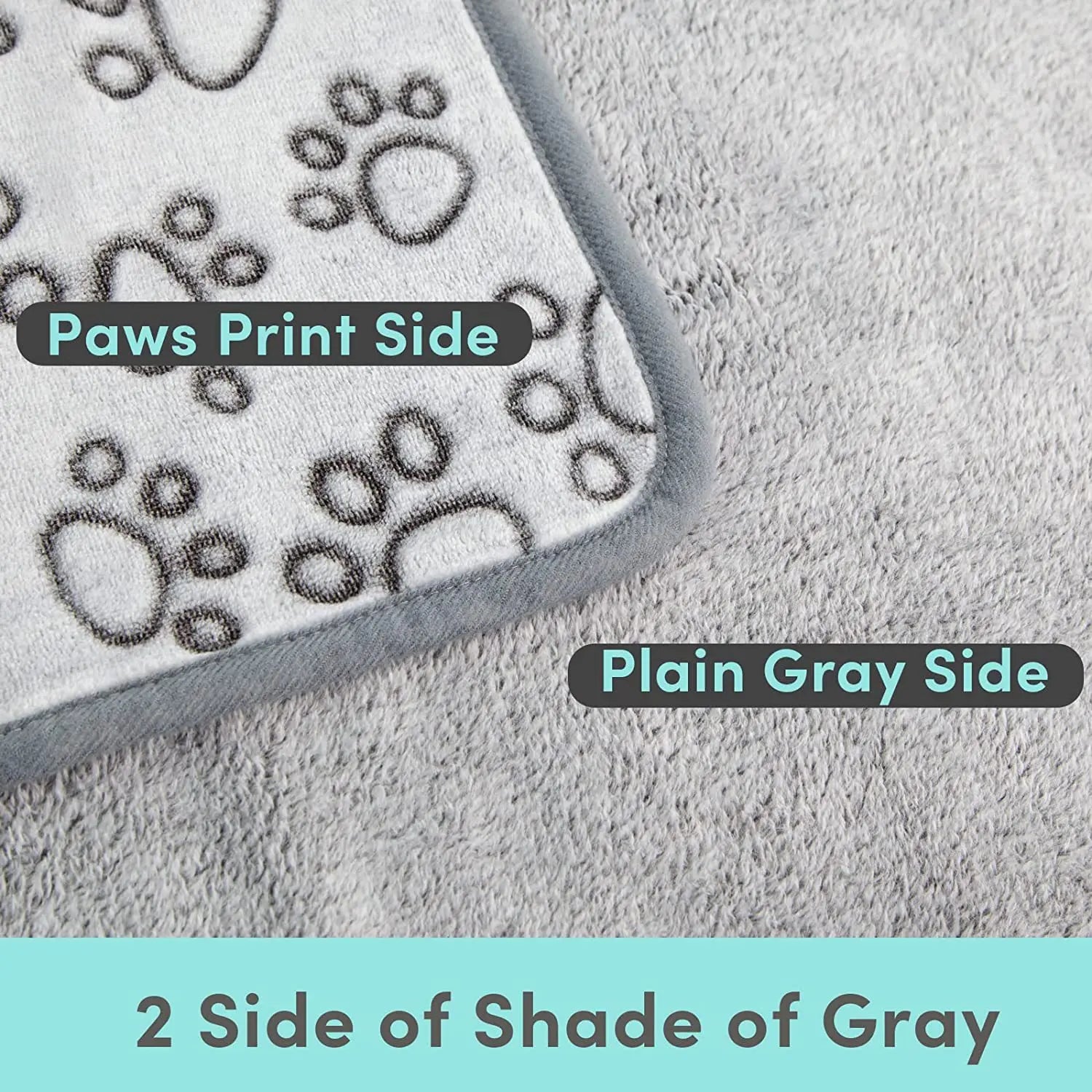 Pet Blanket Flannel Material Grey Footprint Pattern Essentials Dog Cat Cushion High Quality Soft Warm Pet Blanket Pet Supplies