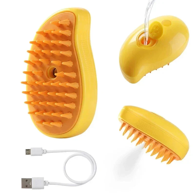 Steam Pet Brush 3 in 1 Steamy Grooming Comb for Dogs Cats, Massage Brush with Spray, Remove Tangled Loose Hair Pet Grooming Supp