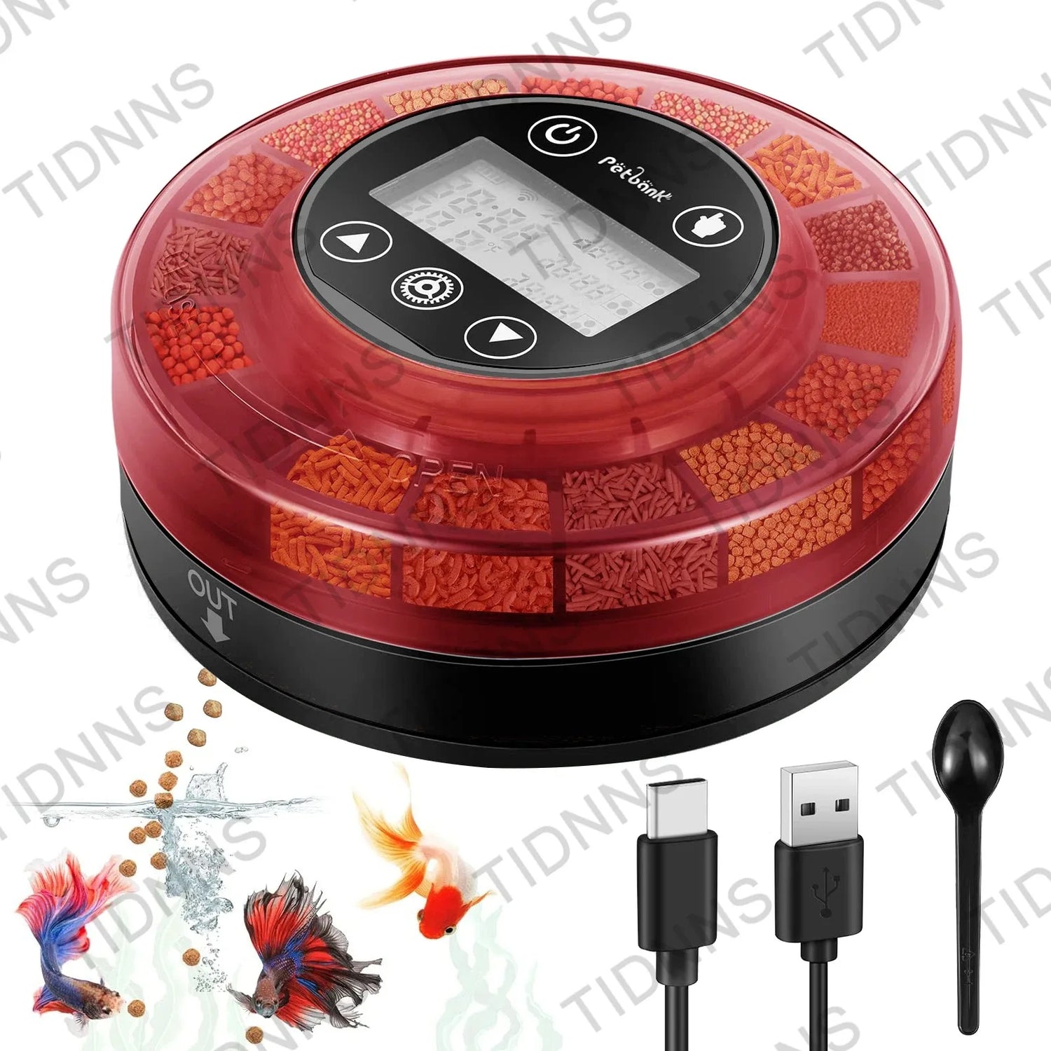 Newest Automatic Fish Feeder For Aquarium Automatic Food Dispenser With Timer Rechargeable Timer Feeder With LCD Display