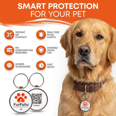 QR Code Pet Identification Tag – Smart Tag for Dogs and Cats – Owner Contact via Scan – Lost Pet Recovery – No Subscription Required